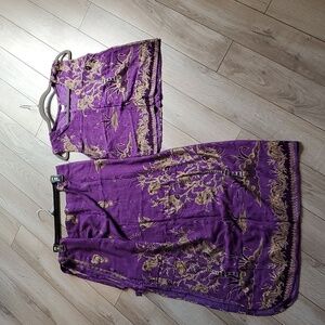 Junita Cotton Purple Fish Top and Wrap. One Size pieces.